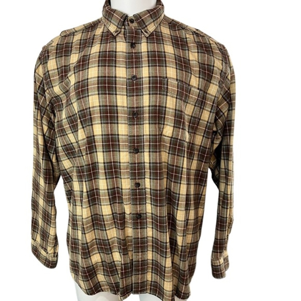 L.L. Bean Men's Plaid Button Up Long Sleeve Casual Shirt XL (666)